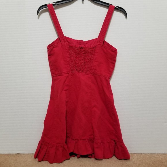 Zara dress Small button up front sleeveless peplum ruffle hem thick strap mini - Picture 2 of 12